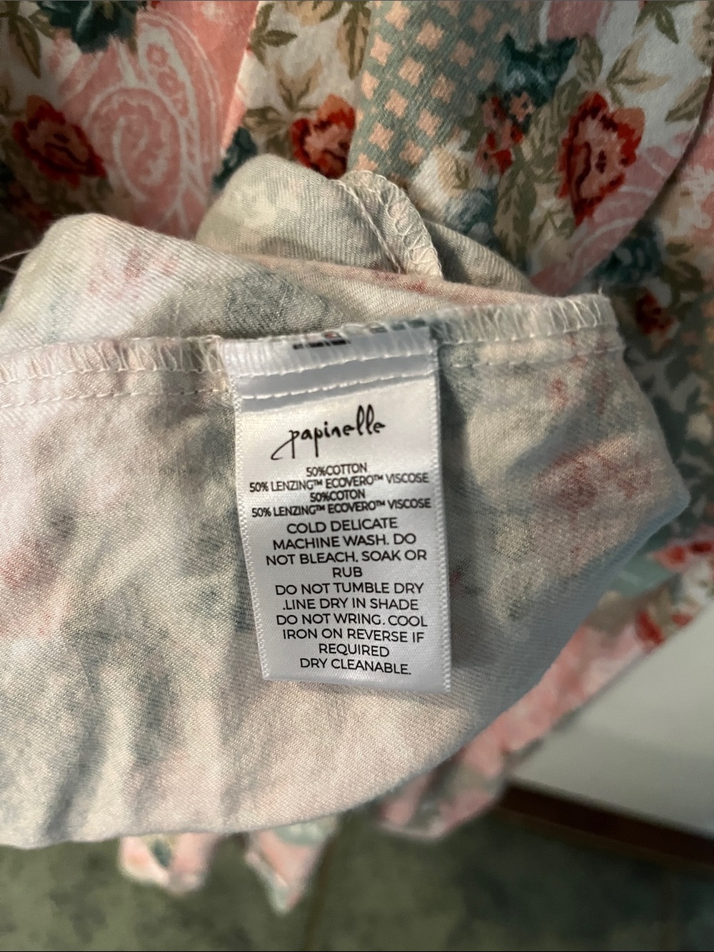 Papinelle Pink & Sage Floral Button-Front Pajama Set - Picture 5 of 5